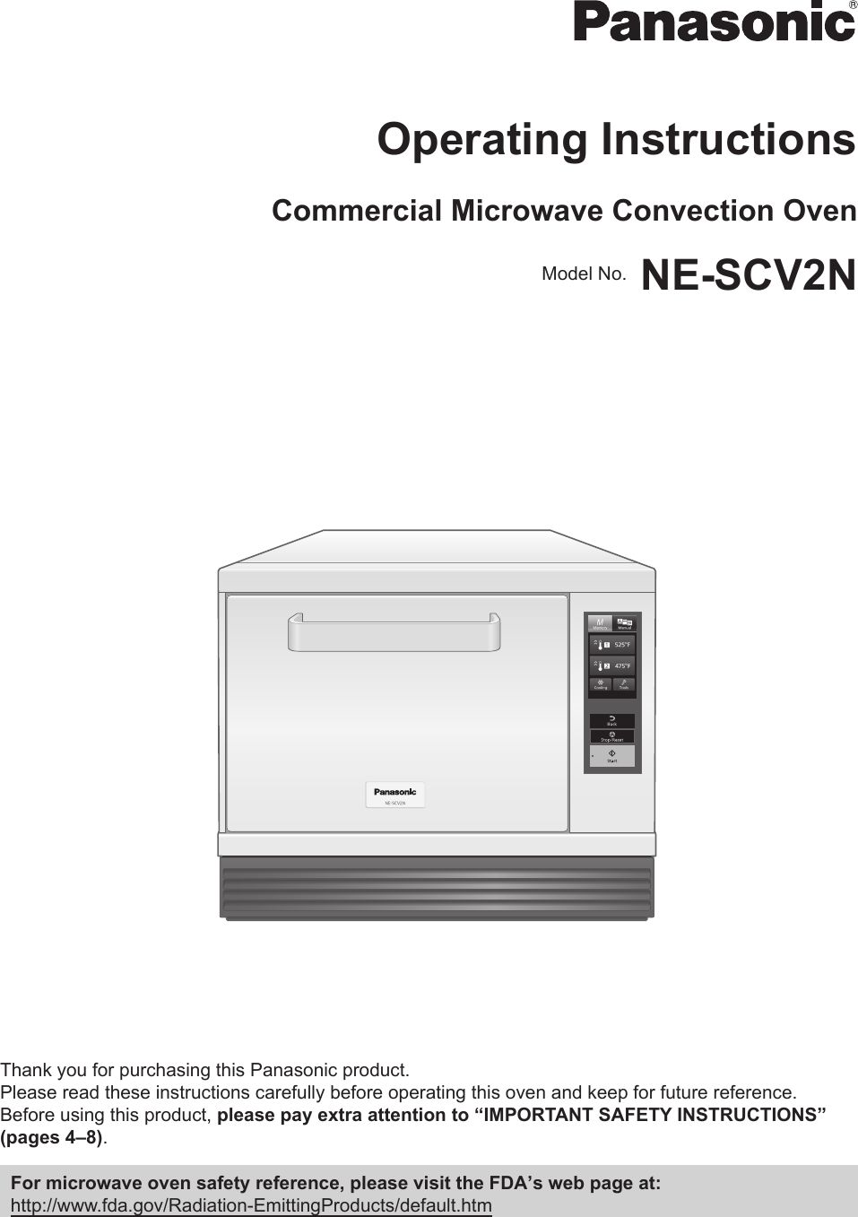 Panasonic convection microwave oven user manual instructions